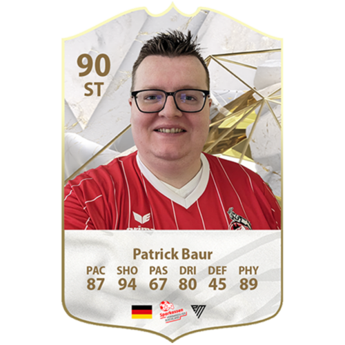 Legendäre Spielerkarte im Stil von EA Sports FC von Patrick Baur.
